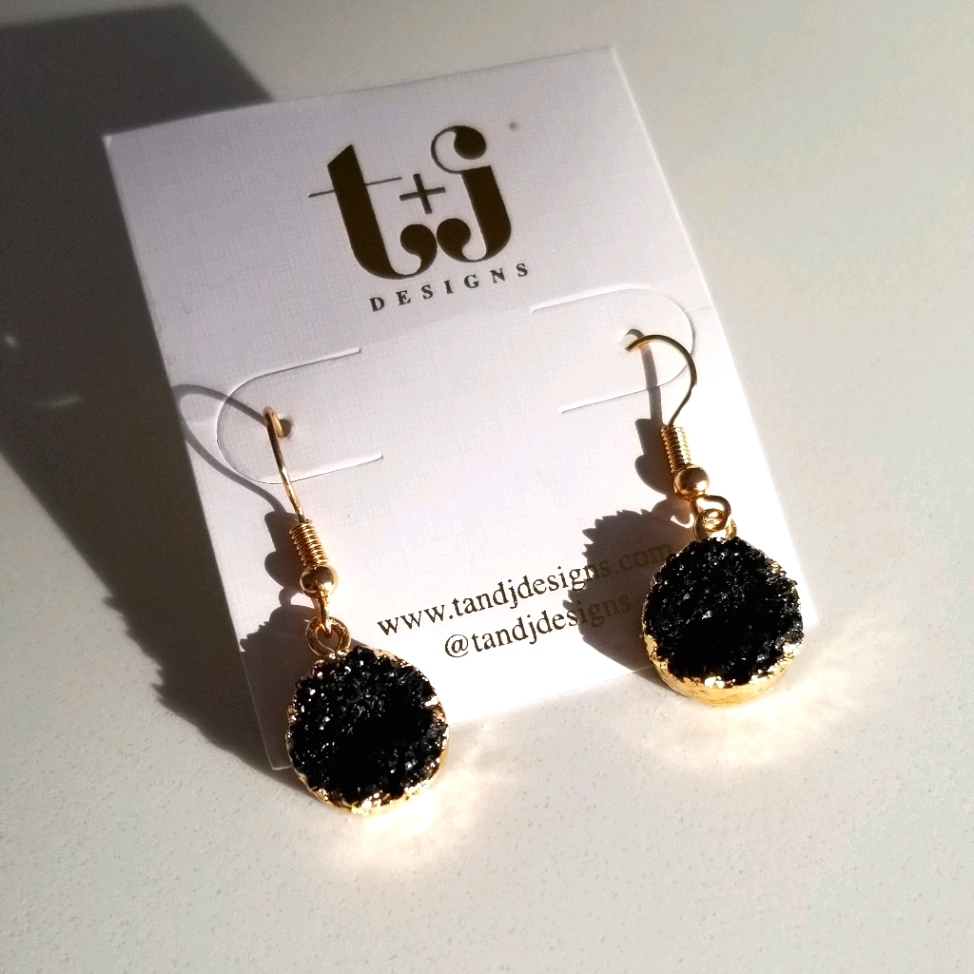 Nwot Black Gemstone Earrings 11$